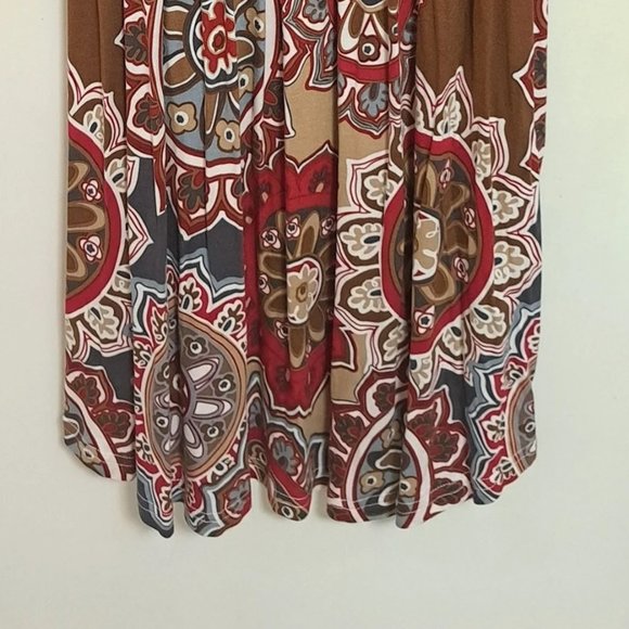 Geometric Print Dress Size MED Sleeveless Tank Midi  Stretchy Shift Longyuan NWT - Picture 7 of 13